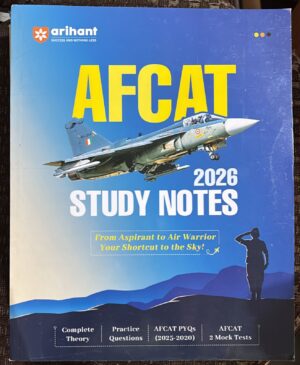 AFCAT 2026 Study Notes book cover featuring a fighter jet in flight and the Arihant logo in the top left corner.