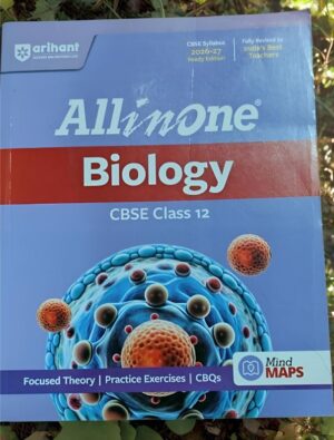 All-in-One Biology CBSE Class 12 textbook cover, blue with a red band, featuring a cell illustration and Mind Maps logo