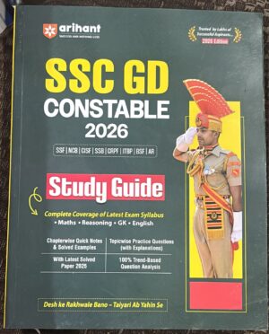 Cover of 'SSC GD Constable 2026 Study Guide' featuring a uniformed officer in dress attire with a red plume, marking it as a 2026 edition for exam prep.