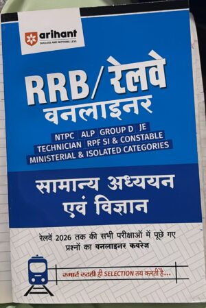 Blue recruitment poster for RRB/रेलवे भर्ती listing posts (NTPC, ALP, Group D, JE, Technician, RPF, SI & Constable, Ministerial & Isolated Categories) with a train icon at the bottom and Hindi text about study and science.