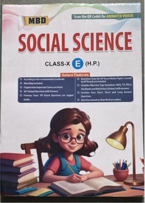 Cover of a Class-X Social Science textbook featuring a girl studying at a desk with books and a lamp on the side.