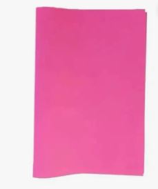 Bright pink notebook with a slightly curved cover on a white background.