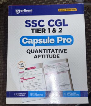 Boxed SSC CGL Capsule Pro book cover: 'Tier 1 & 2' and 'Quantitative Aptitude' by Arihant, labeled 'India's Best Seller' on blue header.