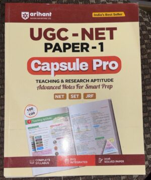 Book cover for UGC-NET Paper-1 Capsule Pro, teaching & research aptitude guide by Arihant with 'India's Best Seller' label at top edge.
