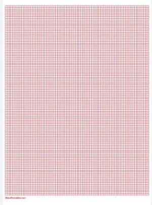 Red graph paper page filled with a dense, evenly spaced square grid across the entire area.