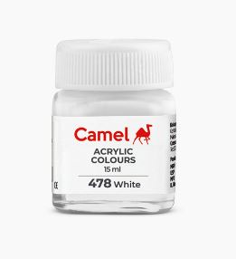 Camel acrylic colours bottle in white (color 478), 15 ml