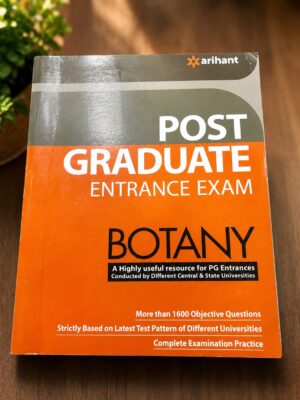 Book cover for a Botany postgraduate entrance exam guide (orange/gray design) with Arihant logo at top right.