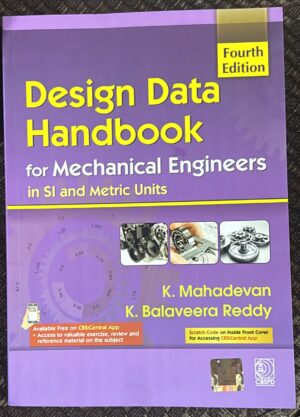Purple book cover titled Design Data Handbook for Mechanical Engineers in SI and Metric Units, Fourth Edition, by K. Mahadevan and K. Balaveera Reddy.