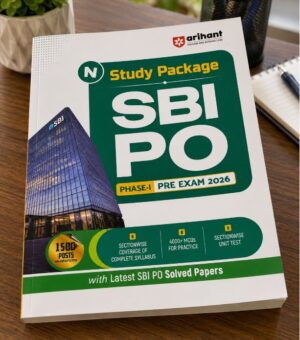 Front cover of an SBI PO study package showing 'Phase-I Pre Exam 2026' with a green title panel and a tall building image in the corner.