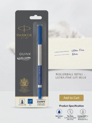 PARKER QUINK ULTRAFINE NAVIGATOR ROLLER BALL REFILL MRP RS 180 (CRATE)
