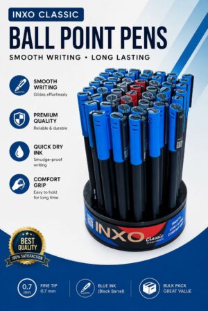 DOMS INXO CLASSIC BALL PEN STAND ASSORTED (50 PCS) MRP RS 500 G2G3