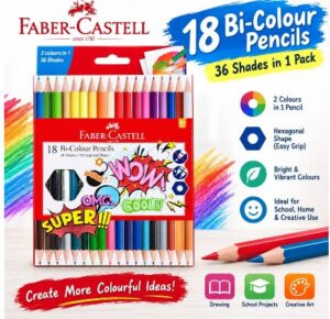 FABER CASTELL 18 BI COLOUR PENCILS MRP 203 (G2C3)