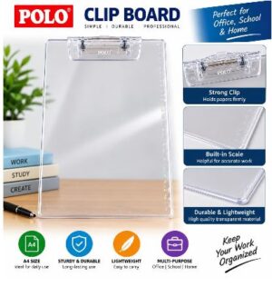 POLO STURRDY TRANSPARENT CLIP BOARD MRP RS 225