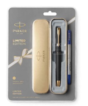 PARKER LIMITED EDITION MATTE BLACK BODY ROLLER PEN BLUE MRP RS 900(CRATE)