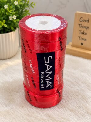 _SMALL RED RIBBON 10M HALF INCH (1 PCS) MRP RS 25 (RIBBON BOX)