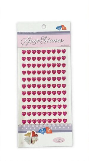 _PINK HEART CRYSTAL STICKER BINDI MRP RS 50(DOMS STAND)
