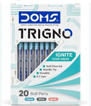 DOMS TRIGNO BALL PEN BLUE PKT MRP RS 100 (RACK G2J2)